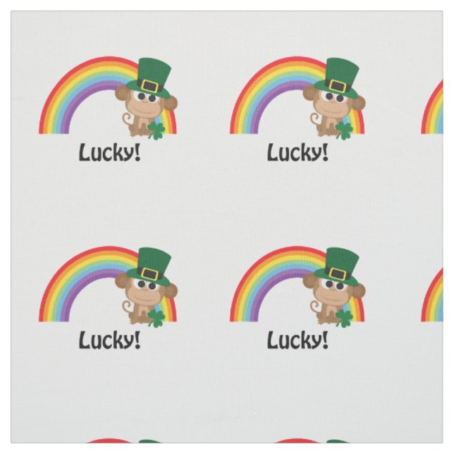 Lucky Monkey Leprechaun Fabric (Swatch)