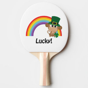 Lucky Monkey Leprechaun Ping Pong Paddle