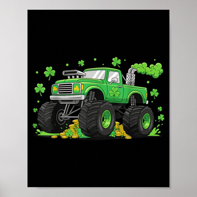 Lucky monster truck shenanigans for st patricks da poster (Front)