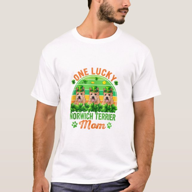 Lucky Norwich Terrier Mum T-Shirt (Front)