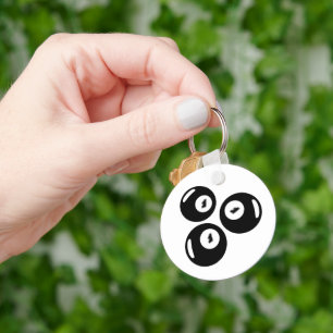 Lucky Number 111 Black Balls Key Ring