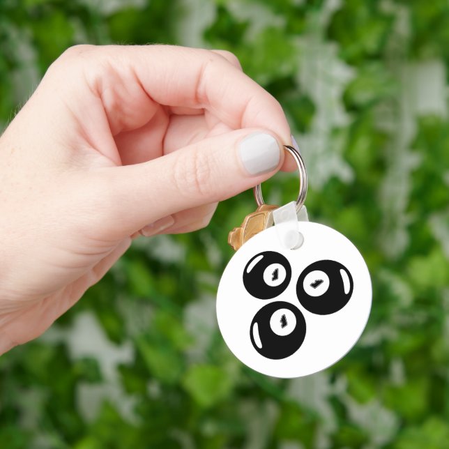 Lucky Number 111 Black Balls Key Ring (Hand)