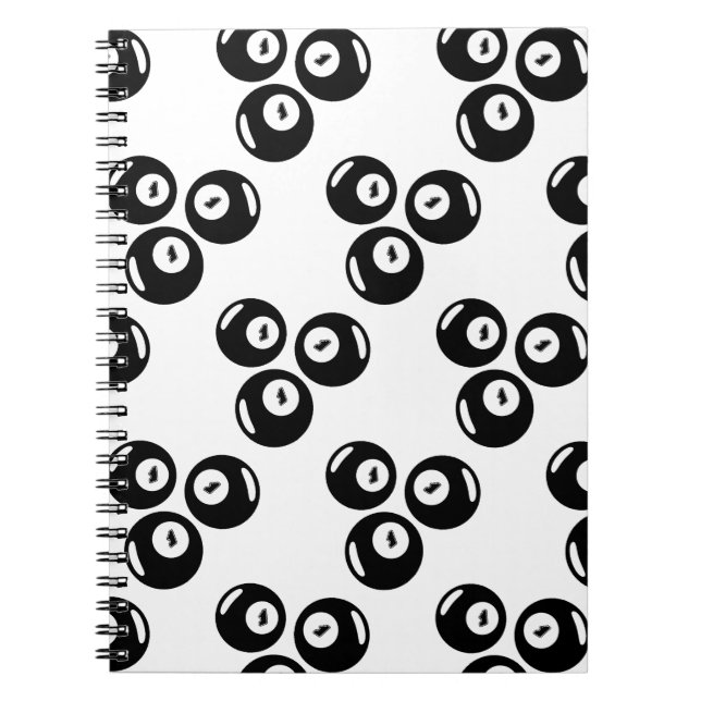 Lucky Number 111 Black Balls Notebook (Front)