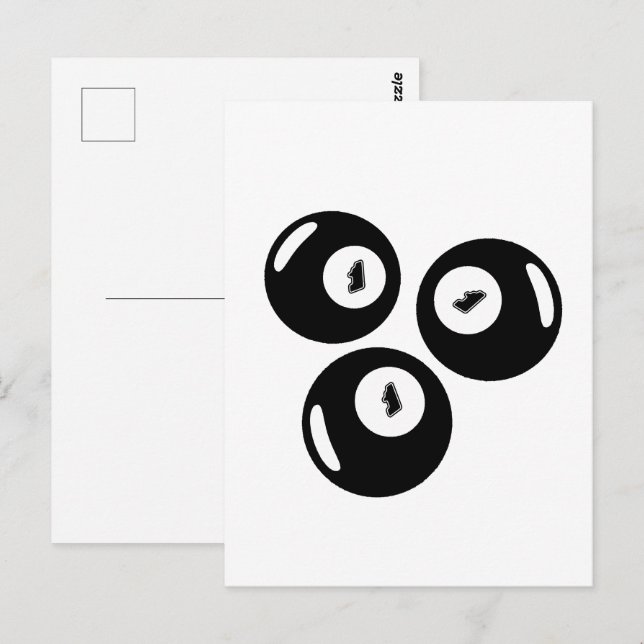 Lucky Number 111 Black Balls Postcard (Front/Back)
