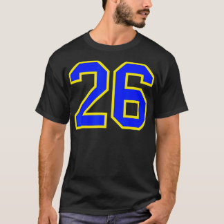 Lucky Number #26 Blue Yellow Sport Player Fan Jers T-Shirt