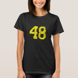 Lucky Number #48 Yellow Vintage Sports Player Fan  T-Shirt