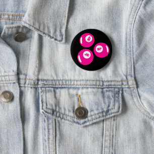 Lucky Number 4 Pink Balls 6 Cm Round Badge