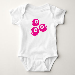 Lucky Number 4 Pink Balls Baby Bodysuit