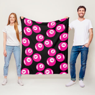 Lucky Number 4 Pink Balls Fleece Blanket