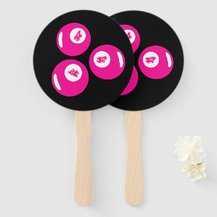 Lucky Number 4 Pink Balls Hand Fan