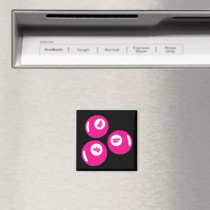 Lucky Number 4 Pink Balls Magnet