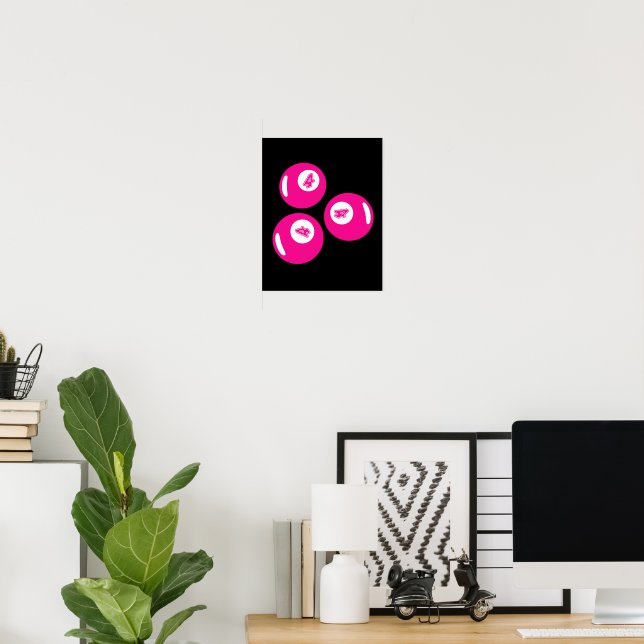 Lucky Number 4 Pink Balls Poster (Home Office)