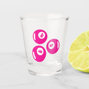 Lucky Number 4 Pink Balls Shot Glass