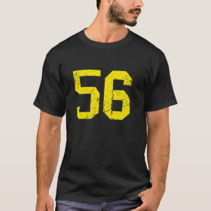 Lucky Number #56 Yellow Vintage Sports Player Fan  T-Shirt