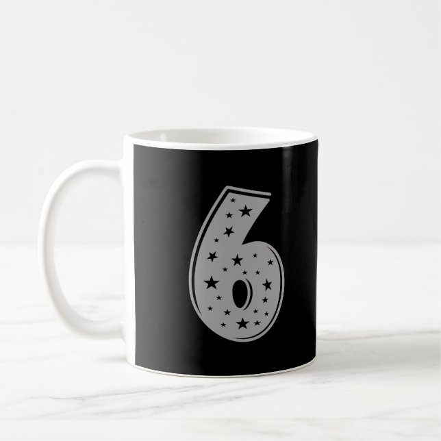 Lucky Number 6 Happy Birthday Coffee Mug (Left)