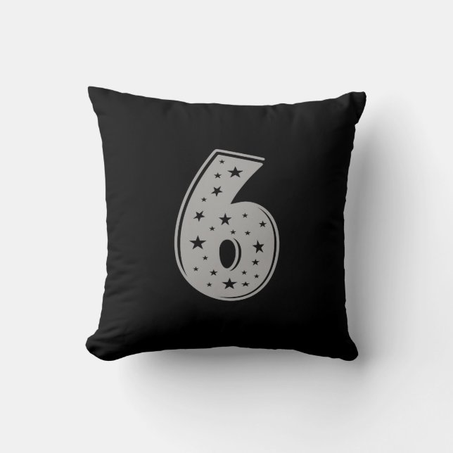 Lucky Number 6 Happy Birthday Cushion (Front)