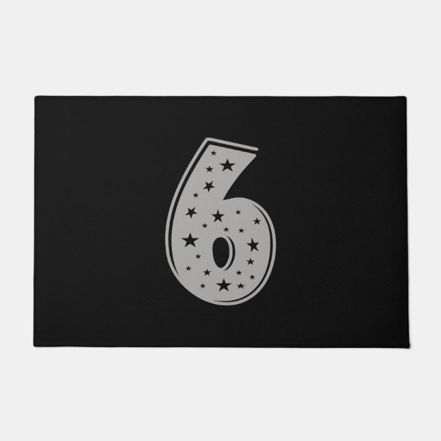 Lucky Number 6 Happy Birthday Doormat (Front)