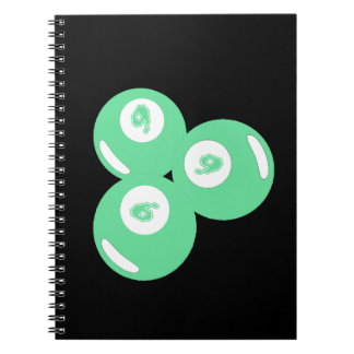 Lucky Number 9 Teal Balls Notebook