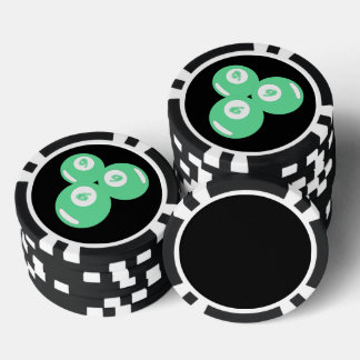 Lucky Number 9 Teal Balls Poker Chips
