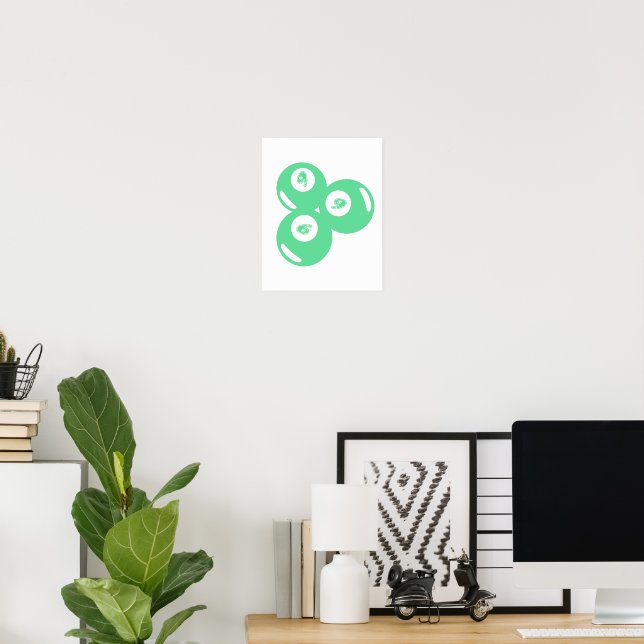 Lucky Number 9 Teal Balls Poster (Home Office)