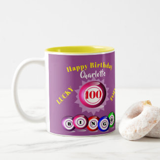 Lucky Number Bingo Themed Birthday Two-Tone Coffee Mug