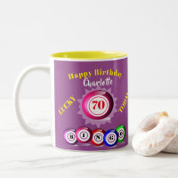Lucky Number Bingo Themed Birthday Two-Tone Coffee