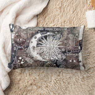 Lucky Numerology Manifesting Magic Galaxy Grunge Lumbar Cushion