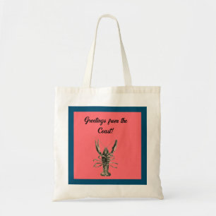 Lucky Ocean Lobster, Nautical Pencil Sketch Tote Bag