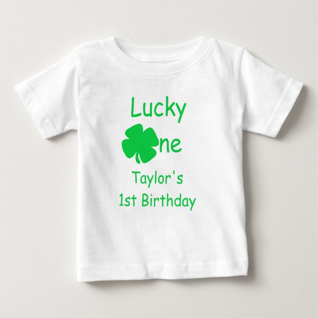 Lucky One 1st Birthday Baby T-Shirt (Front)