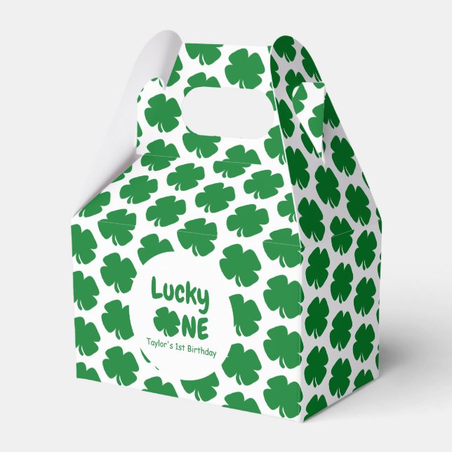 Lucky One 1st Birthday Favour Box (Front Side)