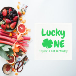 Lucky One 1st Birthday Napkin