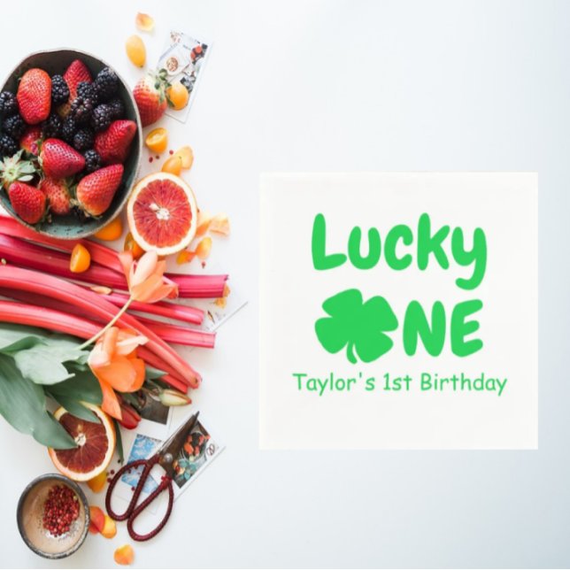 Lucky One 1st Birthday Napkin (Creator Uploaded)