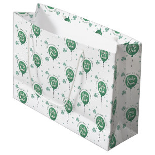 Lucky One 1st Birthday St Patricks Day Clover Large Gift Bag