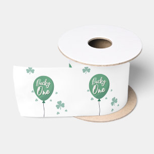 Lucky One 1st Birthday St Patricks Day Clover Satin Ribbon