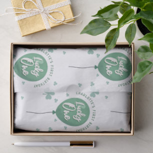 Lucky One 1st Birthday St Patricks Day Clover Tissue Paper
