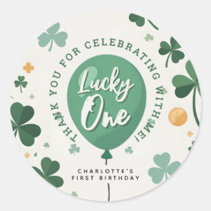 Lucky One 1st Birthday St Patricks Day Thank You Classic Round Sticker