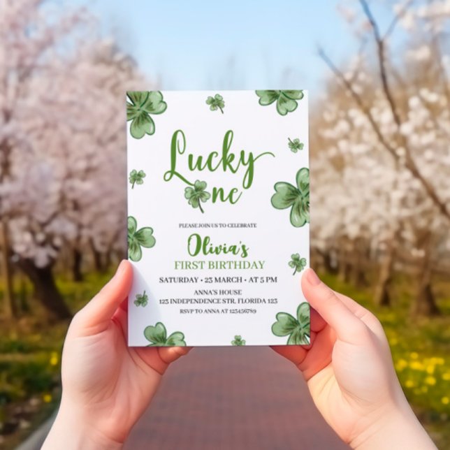 Lucky One Birthday Invitation, St. Patricks Themed Invitation (Creator Uploaded)