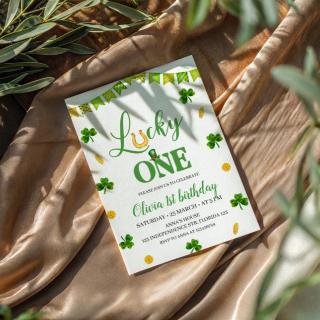 Lucky One Birthday Invitation, St. Patricks Themed Invitation (Creator Uploaded)