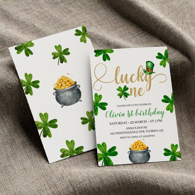 Lucky One Birthday Invitation, St. Patricks Themed Invitation (Creator Uploaded)