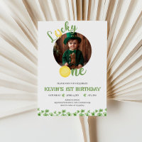 Lucky One Birthday Invitation, St. Patricks Themed