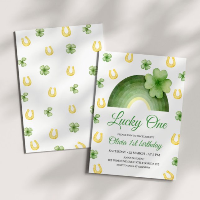 Lucky One Birthday Invitation, St. Patricks Themed Invitation (Creator Uploaded)