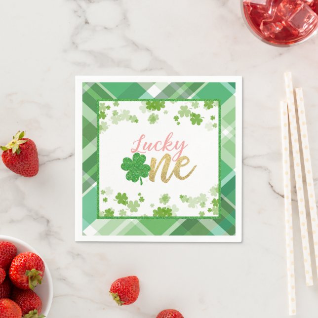 Lucky One Birthday Napkin - Girl (Insitu)