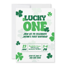 Lucky One - First Birthday Invitation