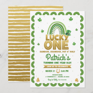 Lucky One First Birthday Invitation St Patty's Day