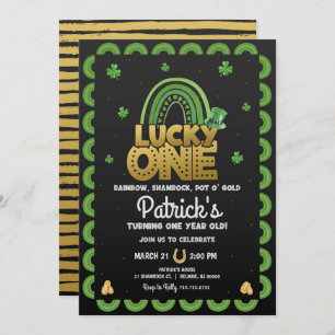 Lucky One First Birthday Invitation St Patty's Day