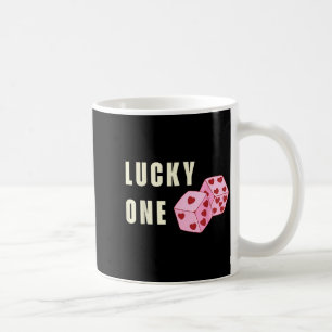 Lucky One Heart Dice Couples Matching Valentines D Coffee Mug
