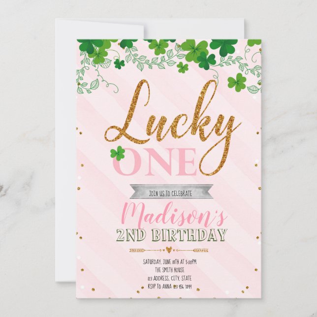 Lucky one party invitation (Front)