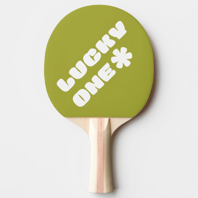 Lucky One Ping Pong Paddle – Green  (Front)