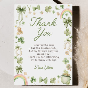 Lucky One Shamrock Birthday Thank You Card