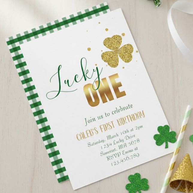 Lucky ONE St Patrick’s Day 1st Birthday Invitation (Creator Uploaded)